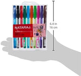 Nataraj Tririte Joi Medium Ball Pen 10 Colours Wallet Pack