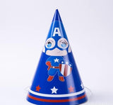 Brain Giggles Captain America Birthday Disposable Tableware Set for 6 Kids -90 Pcs