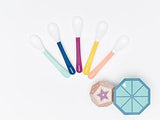 Babymoov White Head Silicone Spoons 2nd Age - Pack of 5