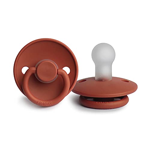 Frigg Daisy Silicone Baby Pacifier 0-6M, 2Pack, Croissant Night/Rose Gold - Size 1 - Laadlee