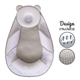 Candide Panda Air Circulation Sleeping Pad With Ergonomic Newborn Sleeping Pillow - White/ Grey