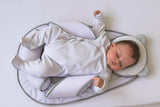 Candide Panda Air Circulation Sleeping Pad With Ergonomic Newborn Sleeping Pillow - White/ Grey