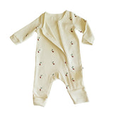 Tickle Tickle Red Olea Organic Zipup Sleepsuit - Laadlee