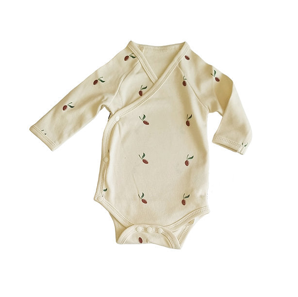 Tickle Tickle Red Olea Organic Fullsleeve Kimono Bodysuit - Laadlee