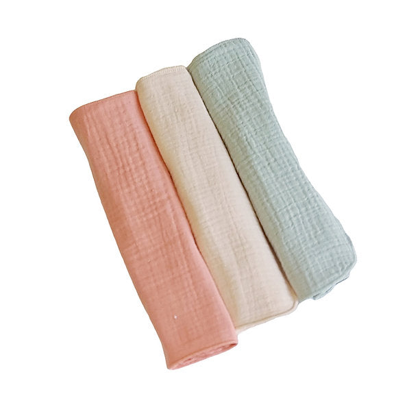 Tickle Tickle Desert Spike Organic Muslin Face Cloths - Value Pack Of 3 - Laadlee