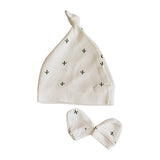 Tickle Tickle Pack Of Desert Spiky Organic Mittens And Knotted Hat Set - Laadlee