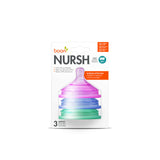 Boon Nursh Silicone Bottle Nipples Assorted Pack of 3