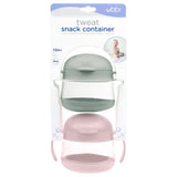 Ubbi Tweat Snack Container Twin Pack - Sage & Pink