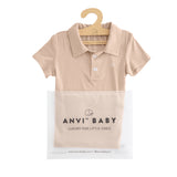 Anvi Baby Bamboo Spandex Polo T-Shirt 2Y-4Y - Coral Peach