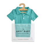 Anvi Baby Bamboo Spandex Polo T-Shirt 2Y-4Y - Aqua Blue