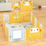 Lovely Baby Kids Playpen With Basketball Hoop & Drawing Board - 17pcs