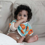 Anvi Baby Set of 3 Organic Bamboo Burp & Bib Cloth - Lion hearted