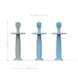 Matchstick Monkey Training Toothbrush With Stopper Mint Green and Light Blue (Pack of 2)