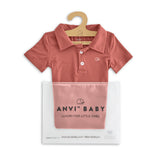 Anvi Baby Bamboo Spandex Polo T-Shirt 18M-24M - Maroon
