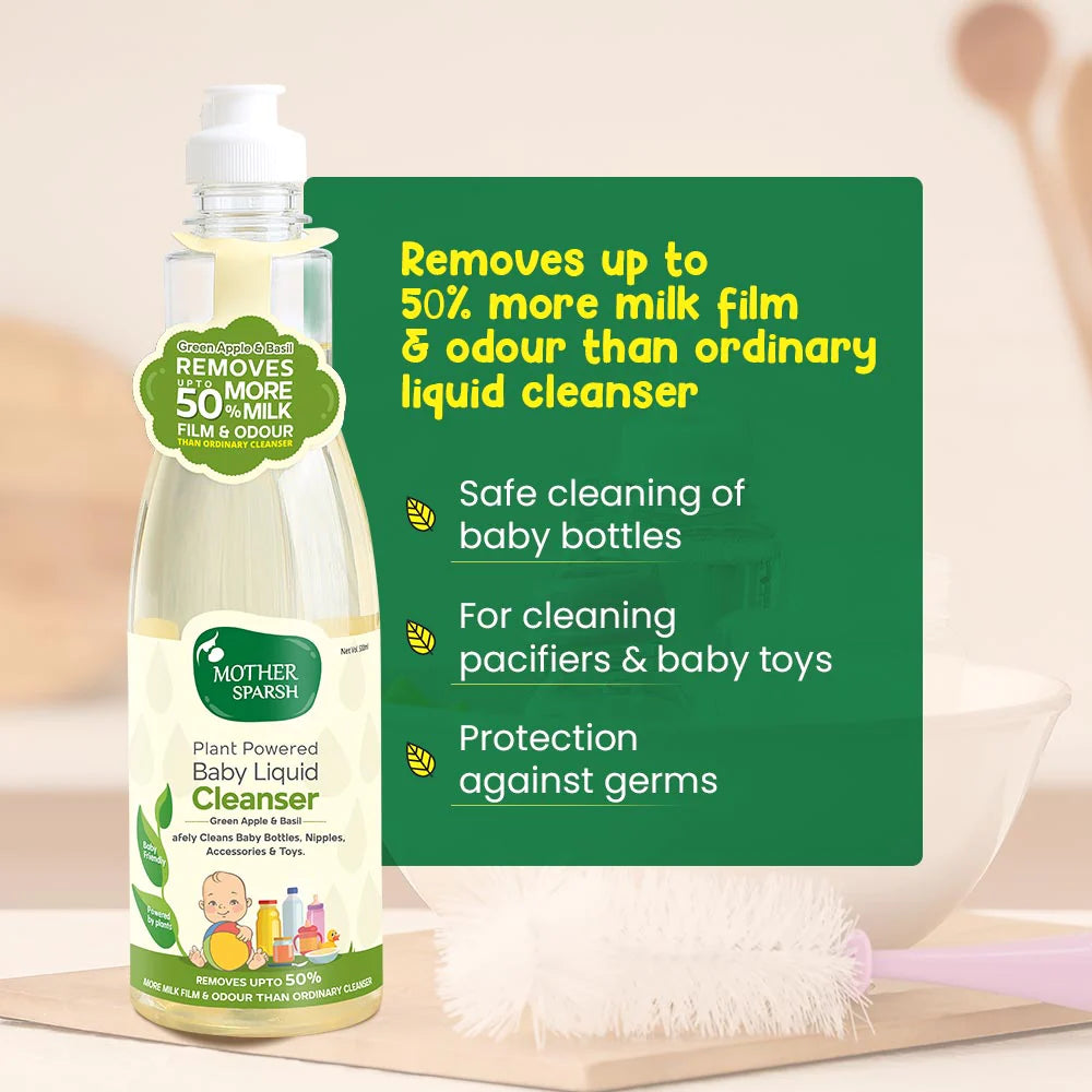 Mother Sparsh Plant Powered Baby Liquid Cleanser - Refill Pack - 500ml - Laadlee