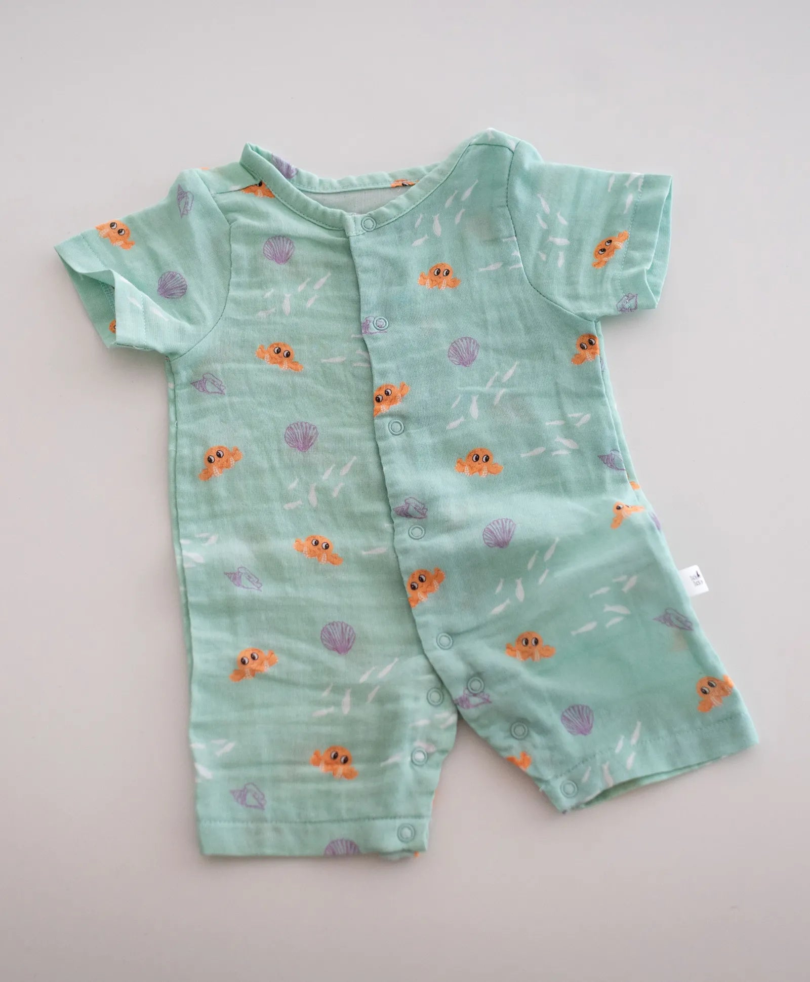 Tickle Tickle Organic Muslin Romper - Lil Octy - Laadlee