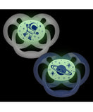 Dr. Brown's Advantage Stage 2 Glow In The Dark Pacifier- Pack of 2 - Blue - Laadlee