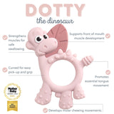 Bibado Teething Toy Dotty the Dinosaur - Blush