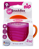 Nip 2-in-1 Snackbox & Drink Leakproof Cup 250ml - Pink