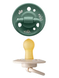 Nip Organic Eco friendly Cherry 0M-6M Latex Baby Pacifier - Beige & Dark Green (Pack of 2)
