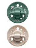 Nip Organic Eco friendly Cherry 6M+ Latex Baby Pacifier - Beige & Dark Green (Pack of 2)