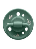 Nip Organic Eco friendly Cherry 6M+ Latex Baby Pacifier - Beige & Dark Green (Pack of 2)