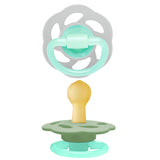 Nip Cherry Air Night Orthodontic Latex 0M-6M Baby Pacifier - Grey & Green (Pack of 2)