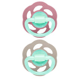 Nip Cherry Air Night Orthodontic Latex 0M-6M Baby Pacifier - Brown & Red (Pack of 2)