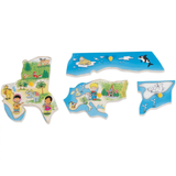 Beleduc Wooden World Map Puzzle - 21Pcs