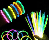 Brain Giggles 100 Pcs Glow In The Dark Neon Bracelets & Light Up LED Sticks Party Favors for Kids
