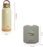 Hydrobrew Bento Lunch Box With Steel Water Bottle & Food Jar - Adventure Sage