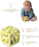 Malarkey Kids Chew Cube Easy Grip Teether Rattle - Peachy Pink - Laadlee