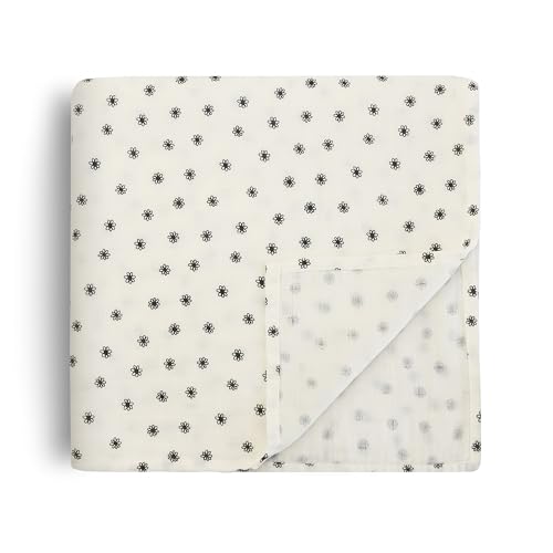 Mushie Swaddle - Black Daisy - Laadlee