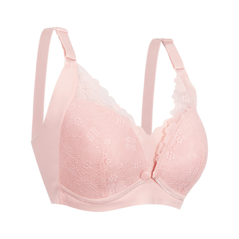Okus Pretty Lace Maternity & Nursing Bra - Pink - Laadlee