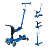 Globber Go Up Sporty Lights 360 Scooter - Navy Blue & Dark Blue