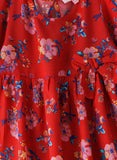 Jelliene All Over Printed Dress - Red - Laadlee