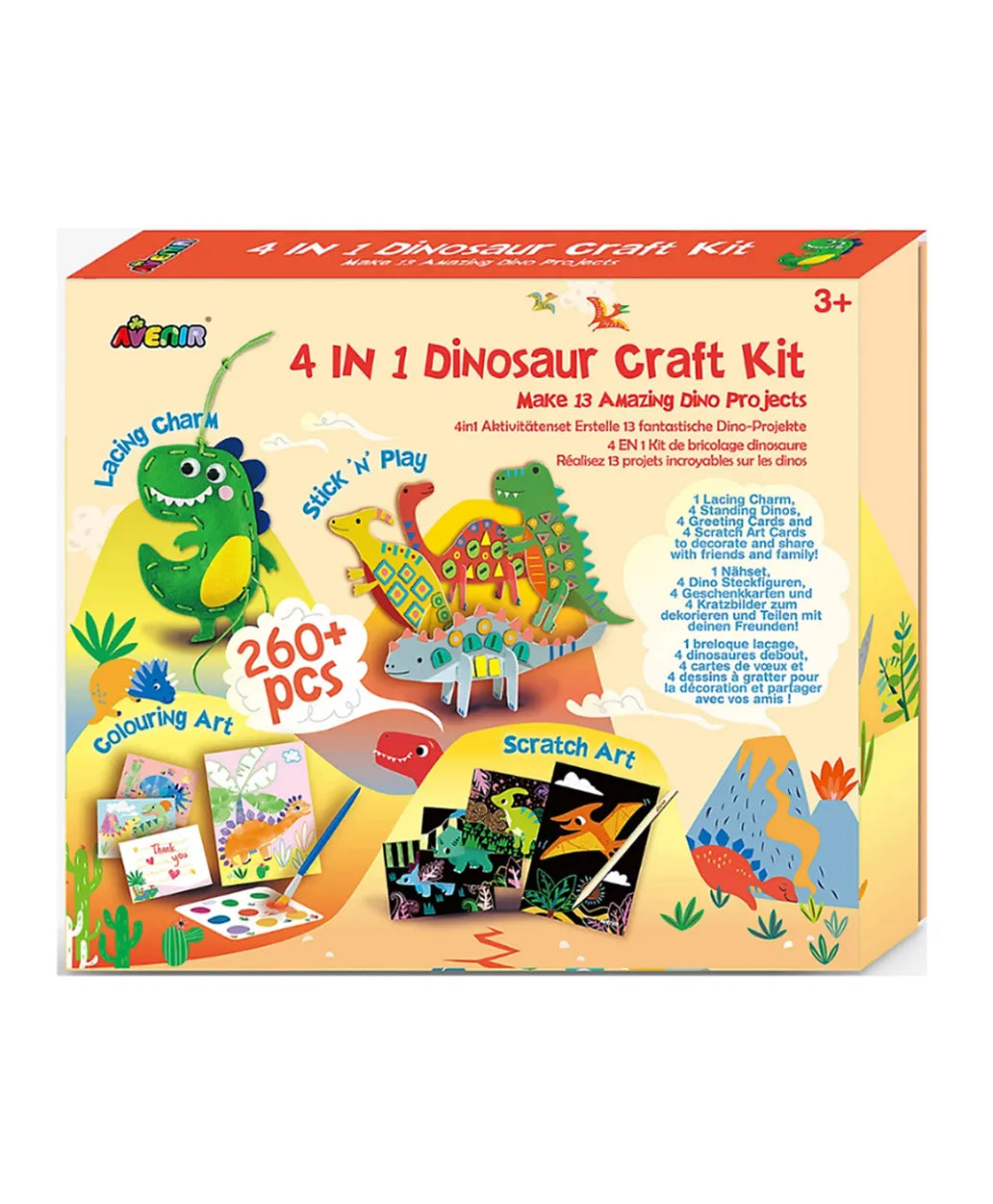 Avenir 4 in 1 Dinosaur Craft Kit - Laadlee