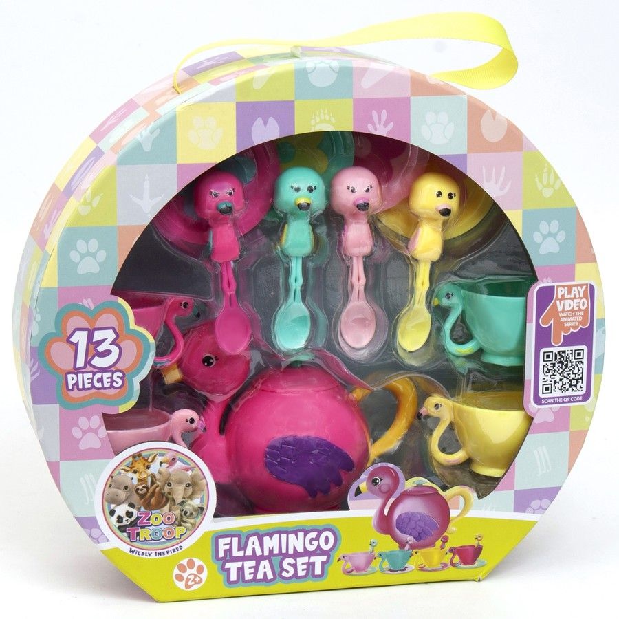 Zoo Troop Flamingo Tea Gift Set With Accessories (Gift Box) - Laadlee