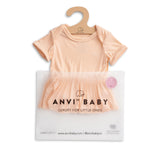 Anvi Baby Organic Bamboo Spandex Onesie Dress - Peach