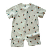 Tickle Lil Peacan Organic Short Zip Baby Playsuit