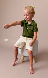 Anvi Baby Bamboo Spandex Polo T-Shirt 18M-24M - Dark Green