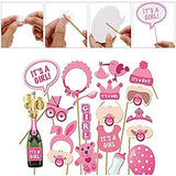 Brain Giggles It’s a Girl Baby Shower Party Decoration Set - 56 Pcs