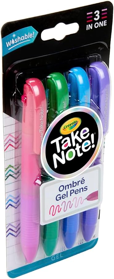 Crayola Take Note Washable Gel Pens Ombre - Pack of 4