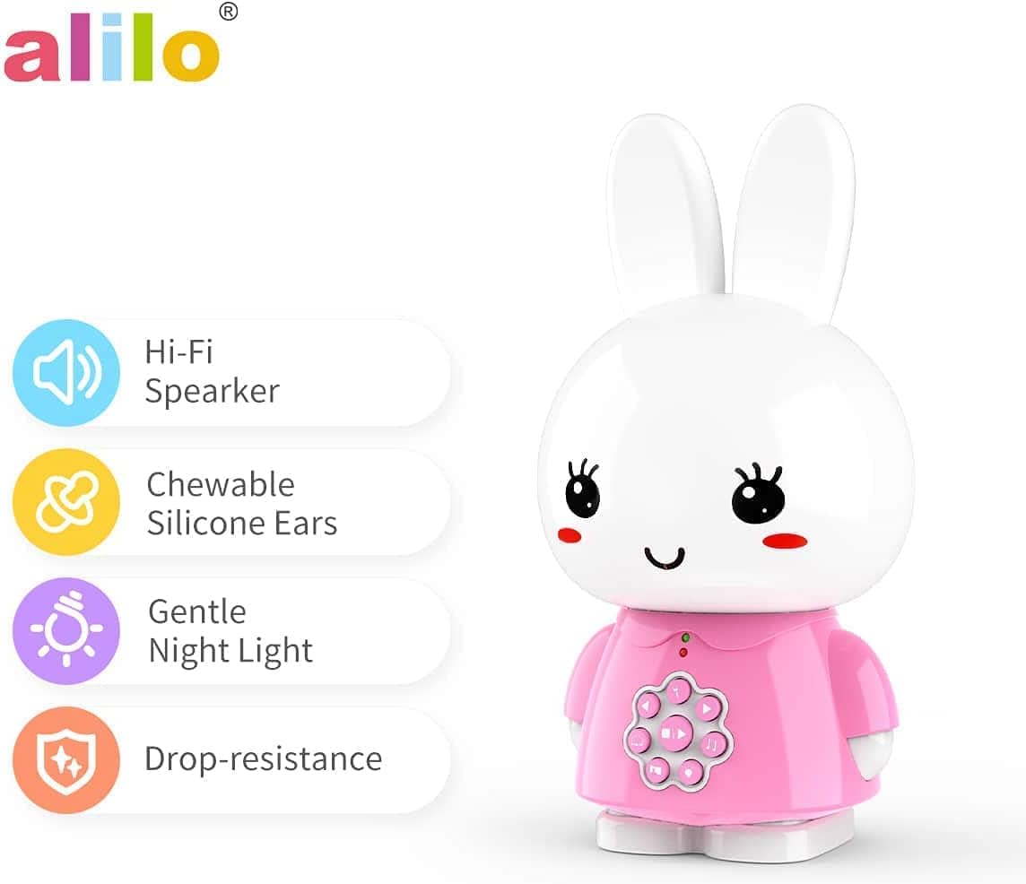 Alilo Honey Bunny Multilingual Buddy and Night Light - Pink - Laadlee