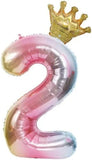 Brain Giggles Multicolour 32 Inch Number Foil Balloon - Number 2