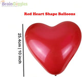 Brain Giggles 10 Inch Heart Shaped Red Balloons - Set of 20