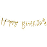 Brain Giggles Metallic Gold Happy Birthday Cardstock Banner 5Inch