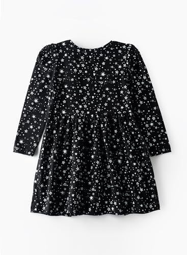 Jelliene All Over Print Knit Dress - Black Stars - Laadlee