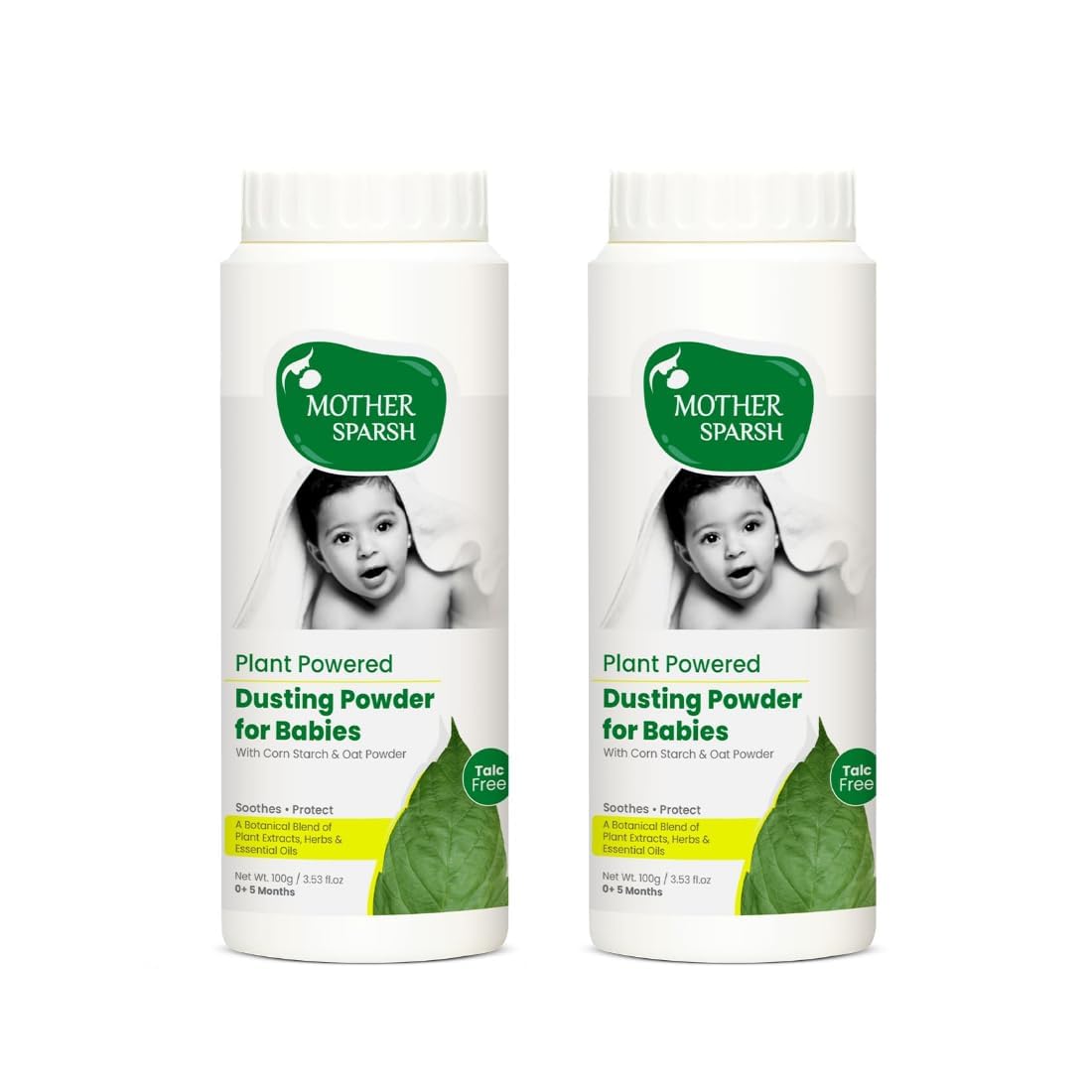 Mother Sparsh Plant Powered Dusting Powder - 100gm (Pack of 2) - Laadlee