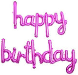 Brain Giggles Cursive Foil Letter Balloons Pink Happy Birthday Banner Balloons